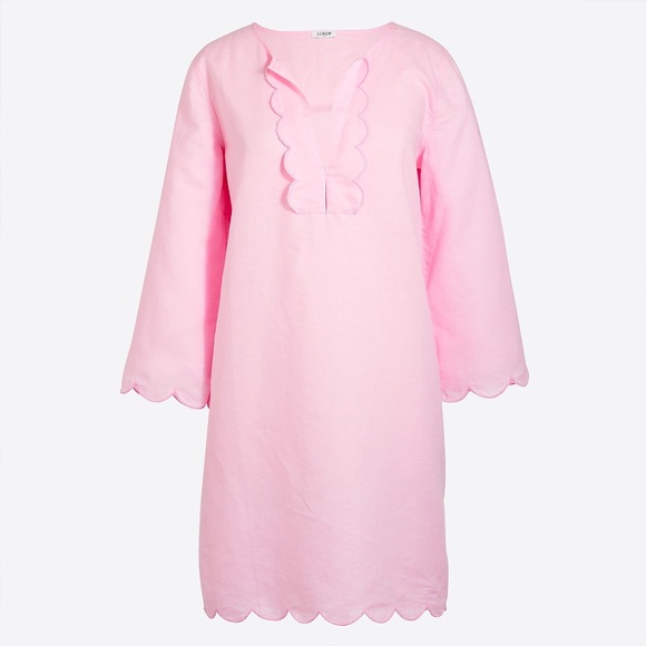 J. Crew Other - J.Crew Factory Pink Scalloped Tunic Cover-Up
